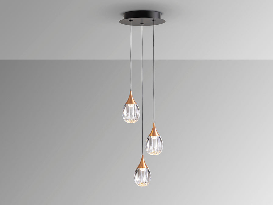 Schuller Corina Lámpara 3 luces negro cobre 403658