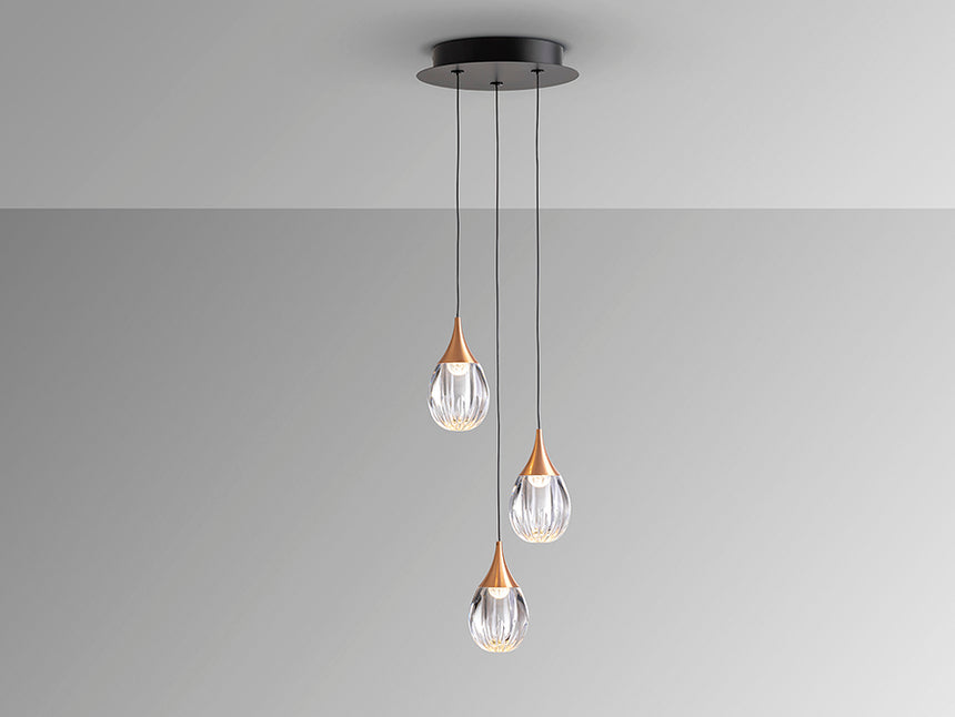 Schuller Corina Lámpara 3 luces negro cobre 403658