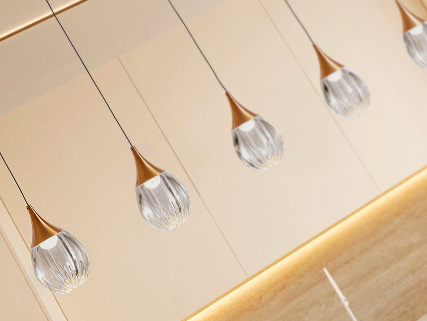 Schuller Corina 5-light pendant lamp with copper and black shades 403726