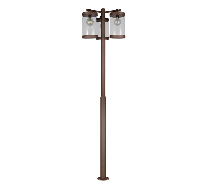 Poste de exterior Trio Sambesi óxido E27 IP44 Ø51cm 240cm 404160324