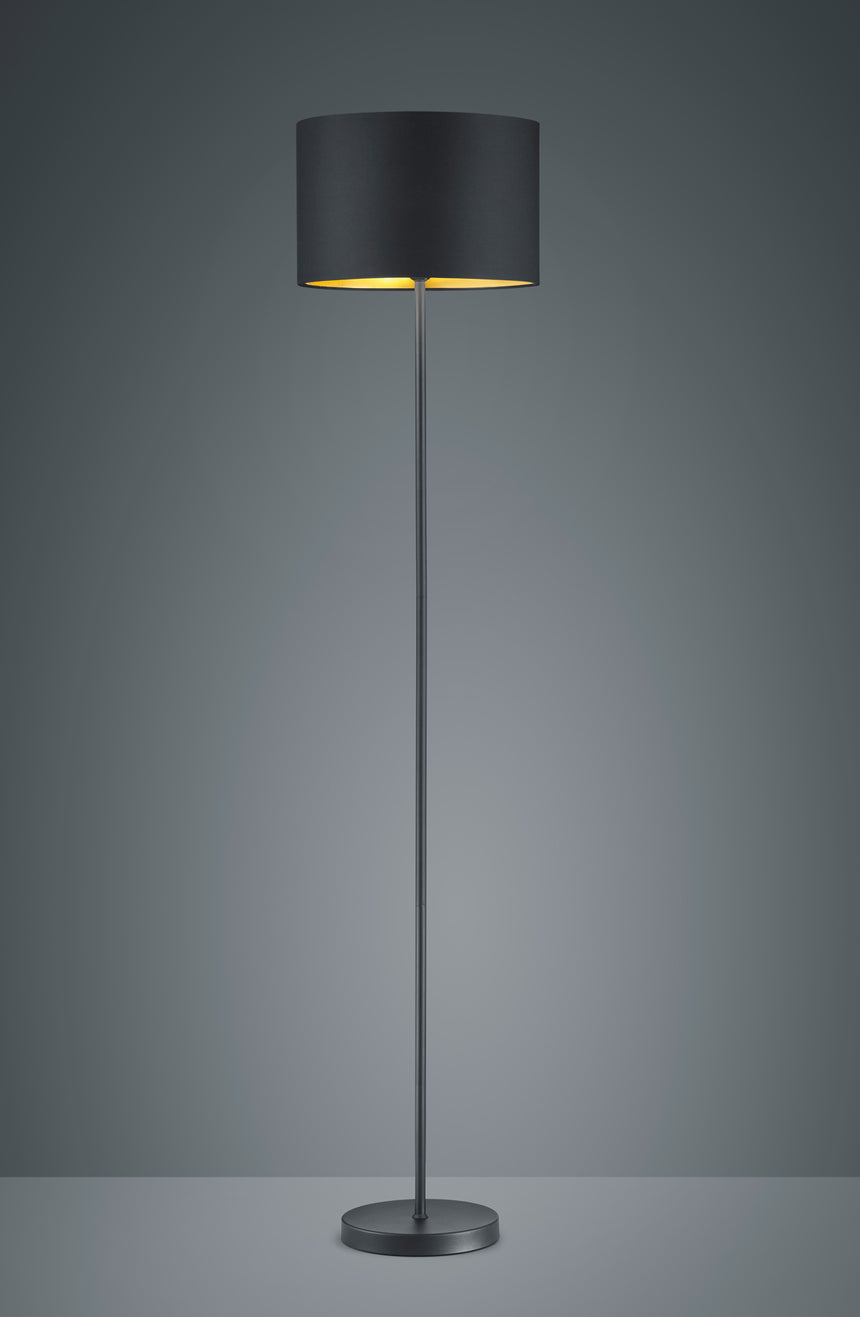 Trio Hostel Black Mat Metal Floor Lamp 408200179