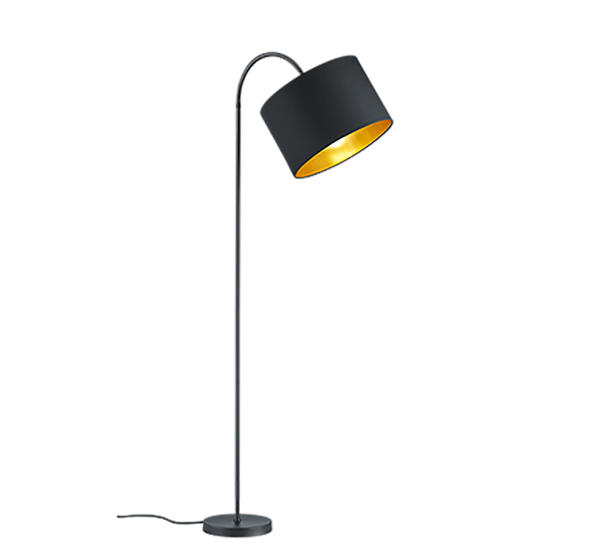 Trio Hostel Black Mat Metal Floor Lamp 408290179