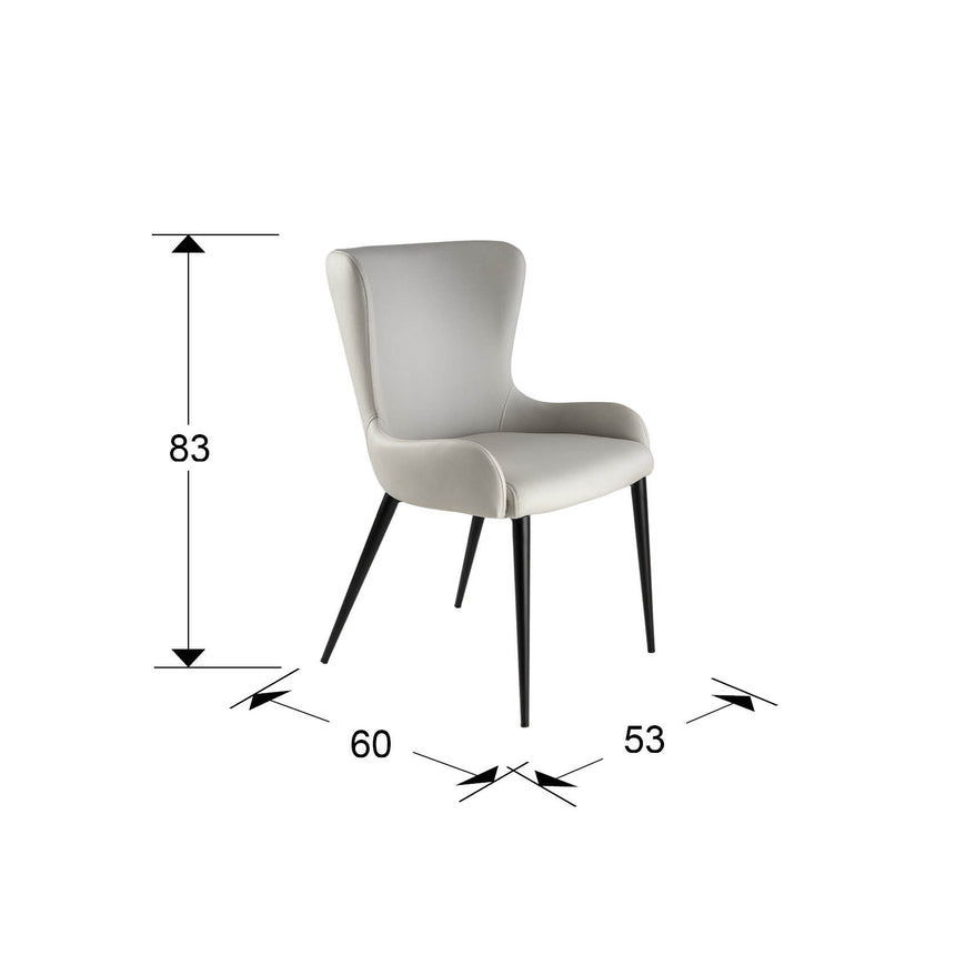 Silla Schuller Telma negro y blanco 53x83cm dimensiones