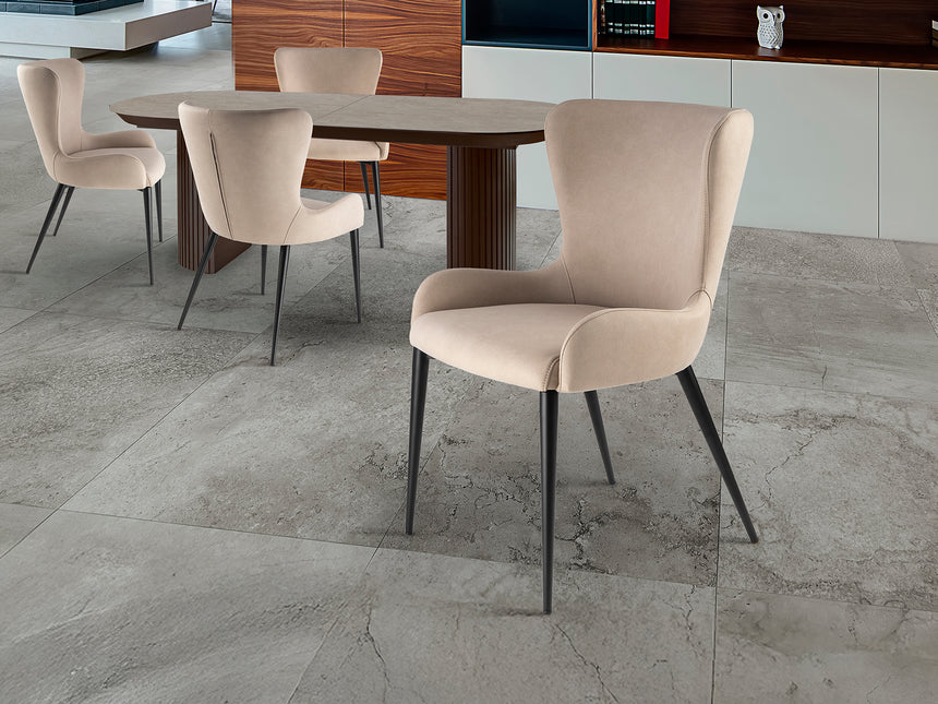 Silla Schuller Telma negro y beige 53x83cm 408530