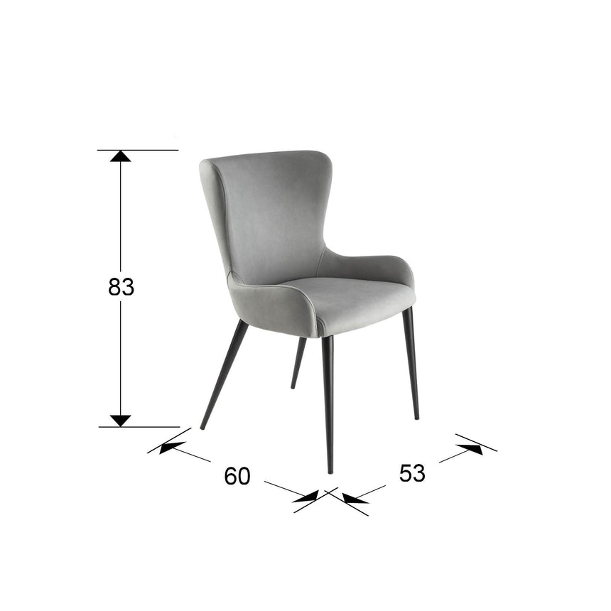 Silla Schuller Telma negro y gris 53x83cm dimensiones