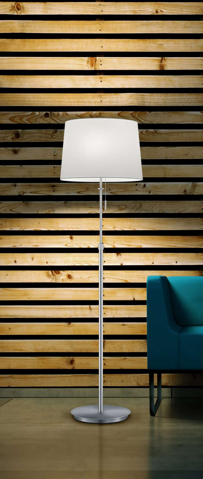 Trio Lyon Matte Nickel Metal Floor Lamp 409100307
