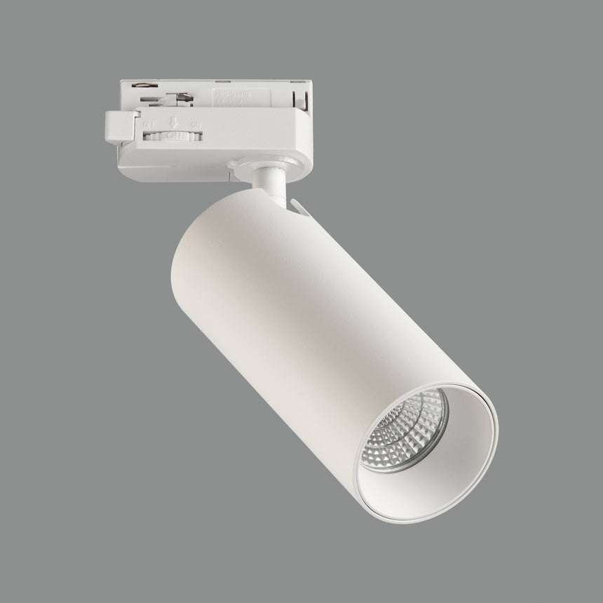 ACB Budelli Foco carril blanco texturado LED GU10 8W orientable trifásico universal R41161B