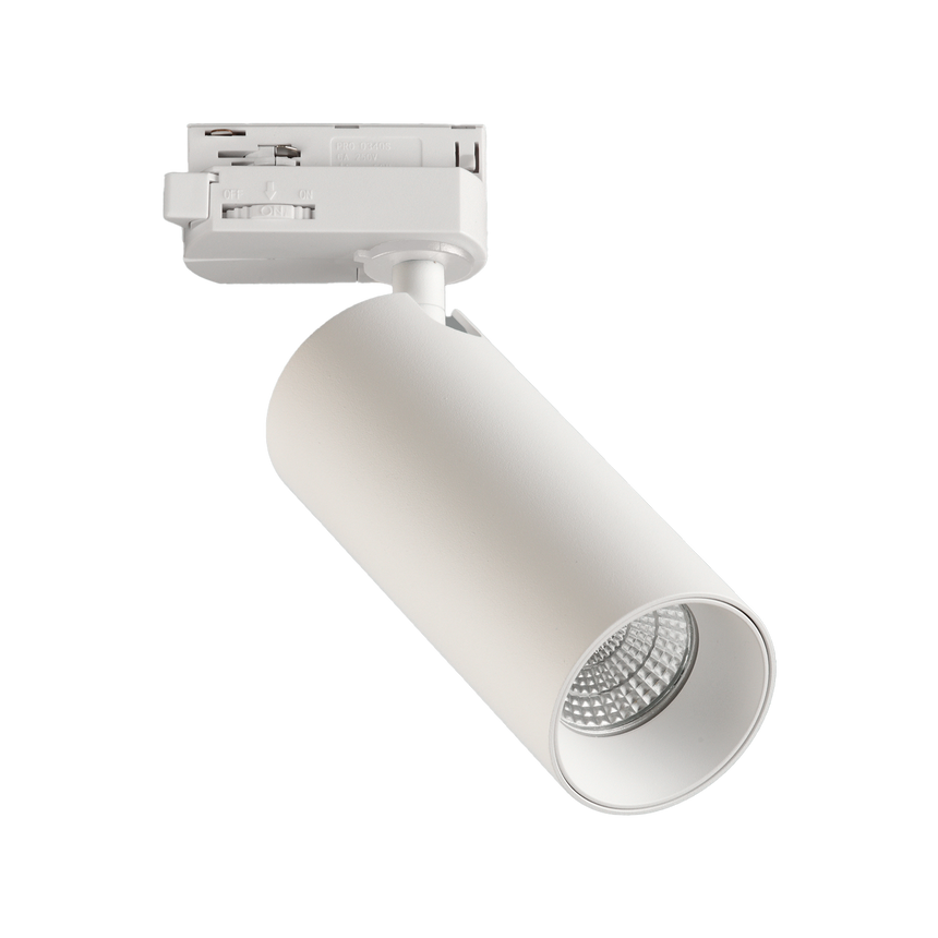 ACB Budelli Foco carril blanco texturado LED GU10 8W orientable trifásico universal R41161B