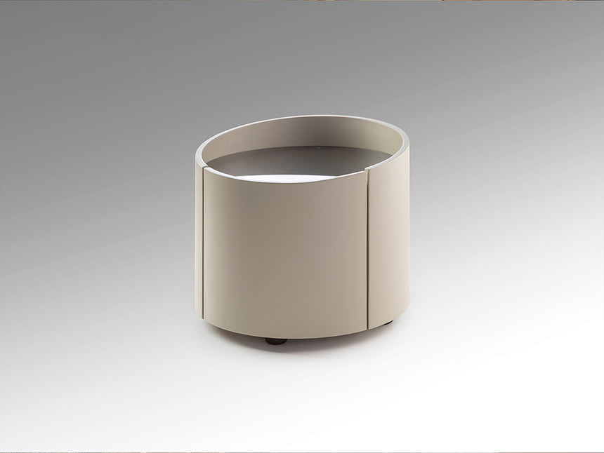 Mesita de noche Schuller Iza caqui y smoke con cajones 43cm 411844