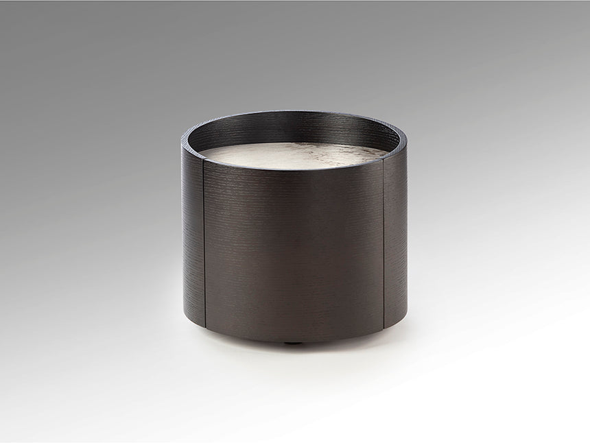 Mesita de noche Schuller Iza negro y mármol veteado con cajones 42cm 411882