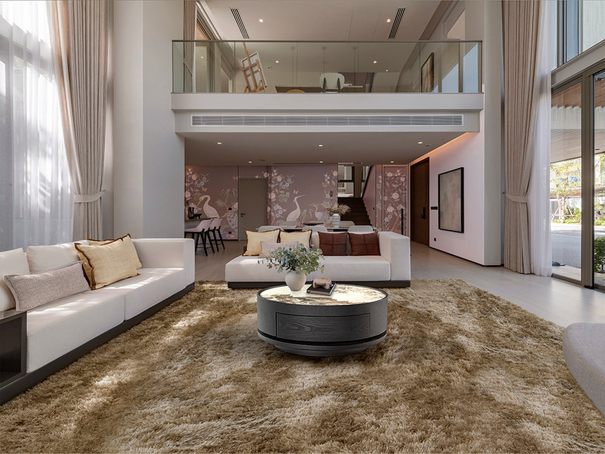 Mesa de centro Schuller Iza negro y mármol veteado giratoria con cajones 33cm 411905