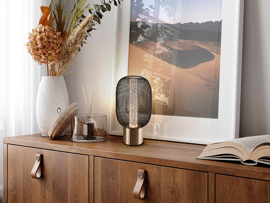 Lámpara de sobremesa Schuller Micrón LED oro y negro 3000K 24cm 413282 - imagen 3