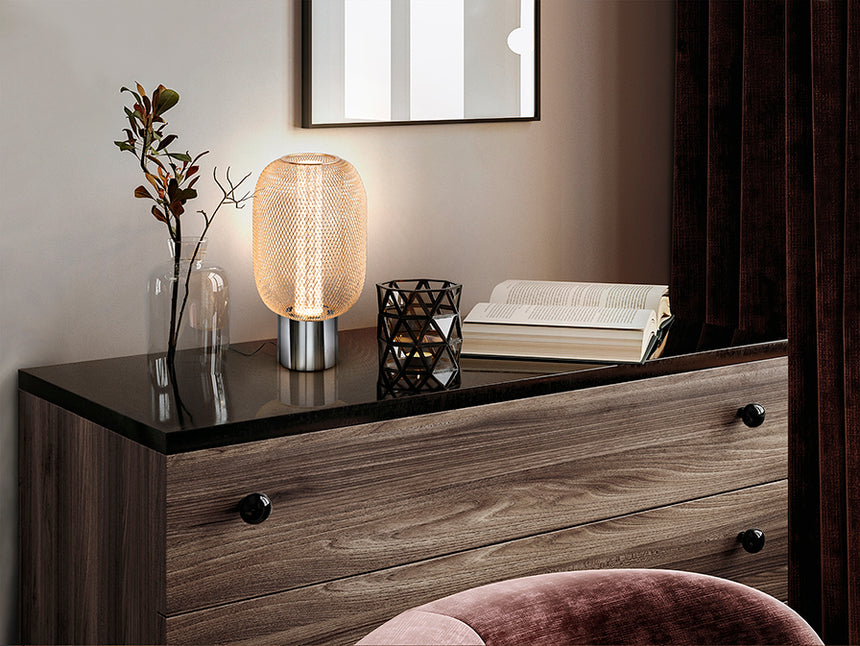 Lámpara de sobremesa Schuller Micrón LED cromo y oro 3000K 24cm 413299 - imagen 3