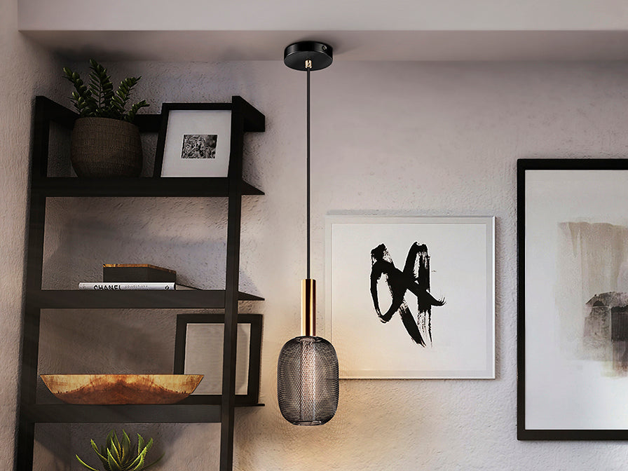 Schuller Micron Pendant Ceiling Lamp 1 Light Gold Black 413510