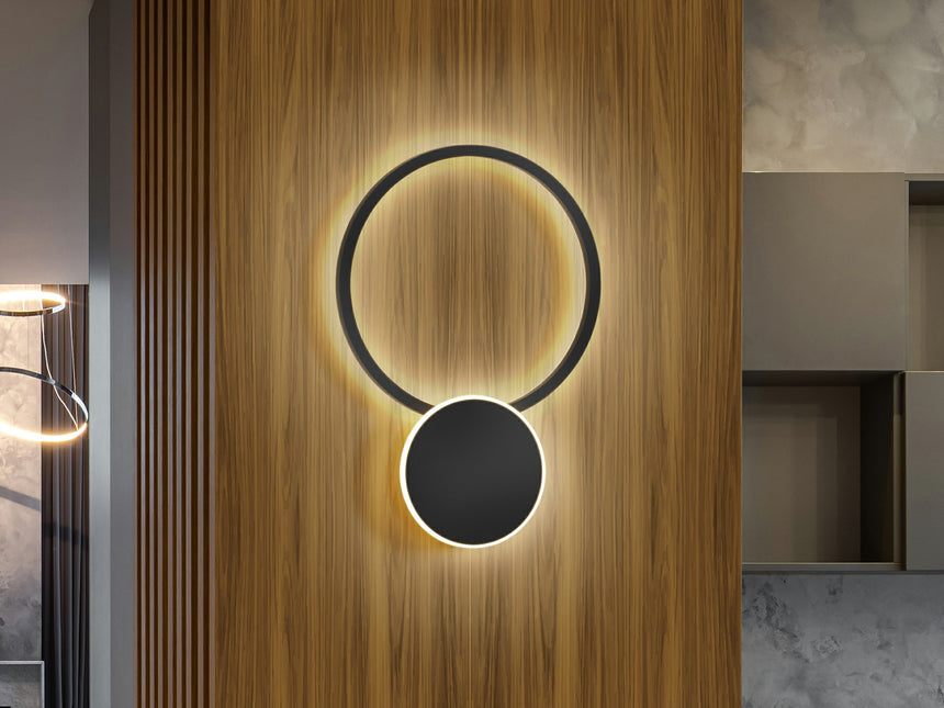 Lámpara aplique de pared Schuller Omnio LED negro 3000K 414265