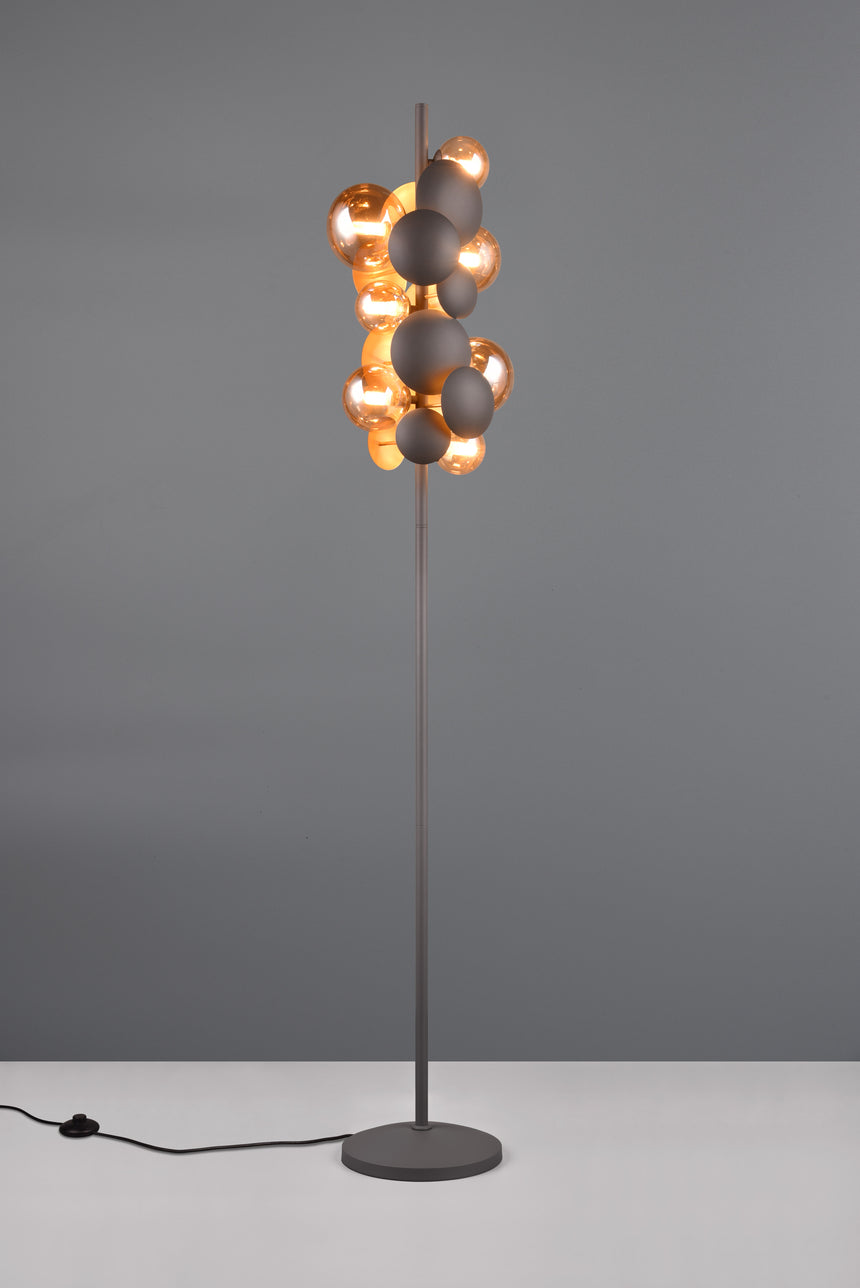 Lámpara de pie Trio Bubble LED antracita 3000K 155cm 417400742