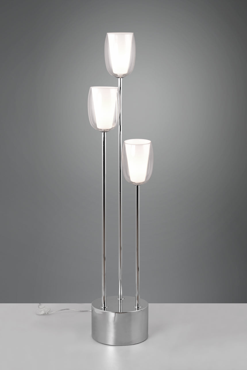 Lámpara de pie Trio Barret LED cromo 3000K 140cm 417500306