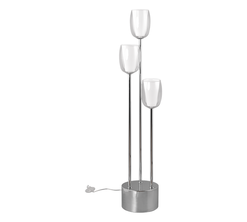 Lámpara de pie Trio Barret LED cromo 3000K 140cm 417500306