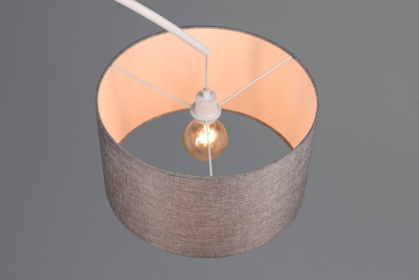 Trio Mansur Floor lamp white metal and gray lampshade 419200131