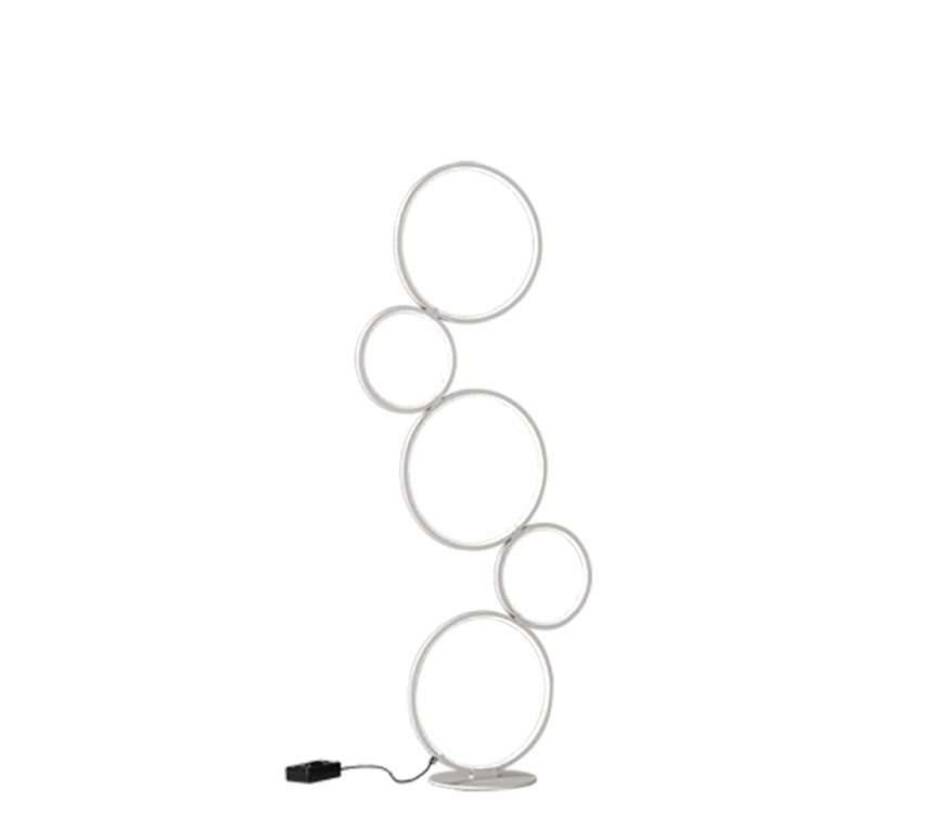 Lámpara de pie Trio Rondo LED blanco mate 3000K regulable 115cm 4