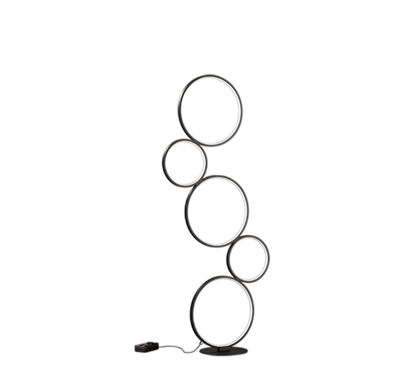 Lámpara de pie Trio Rondo LED negro mate 3000K 115cm 4