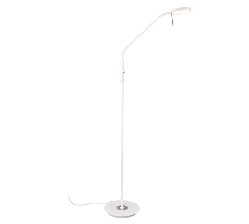 Lámpara de pie Trio Monza LED blanco mate 145cm 423310131