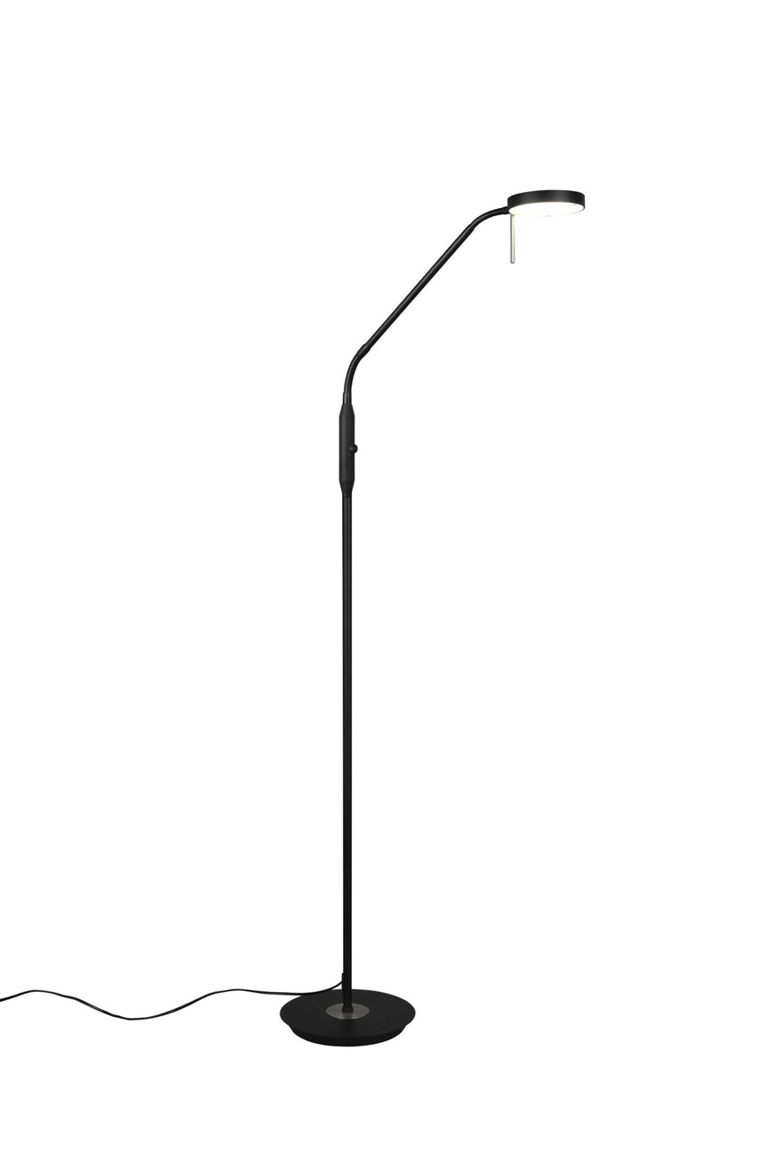 Trio Monza Black Mat Metal LED Floor Lamp 423310132