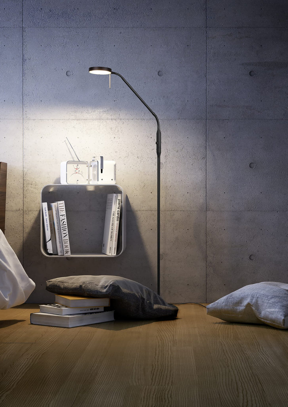 Trio Monza Black Mat Metal LED Floor Lamp 423310132