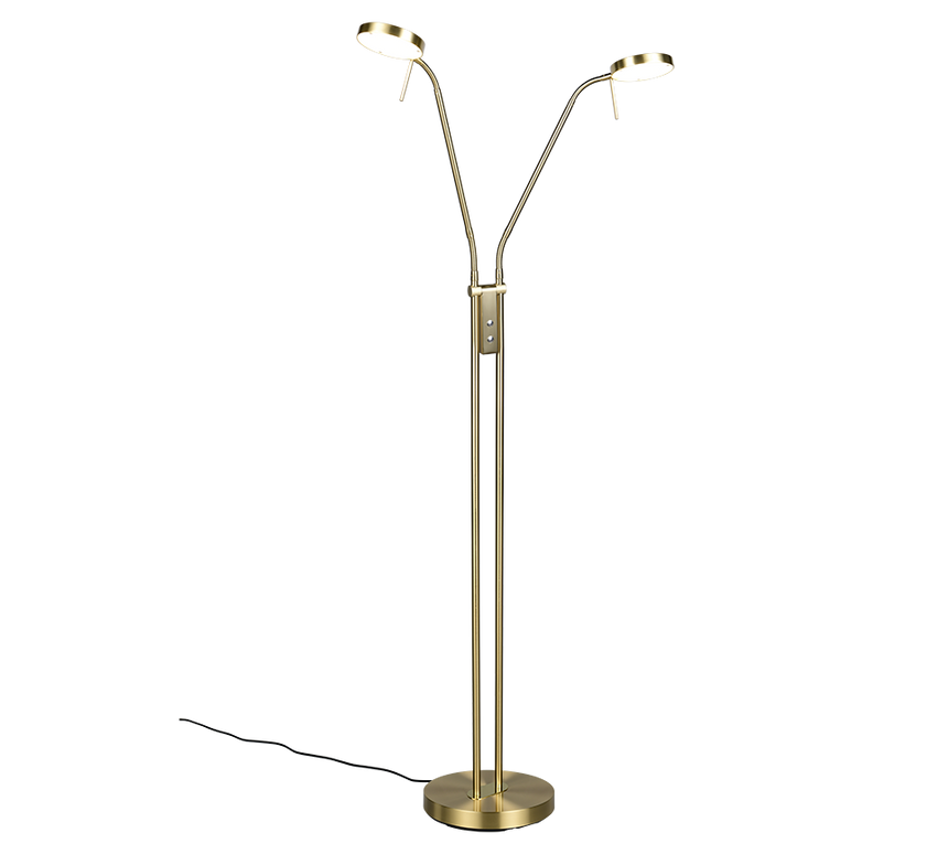 Lámpara de pie Trio Monza LED latón mate 160cm 423310208