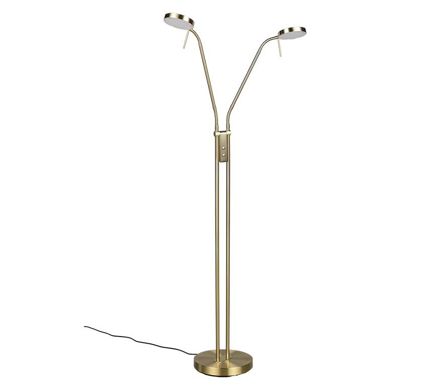 Lámpara de pie Trio Monza LED latón mate 160cm 423310208