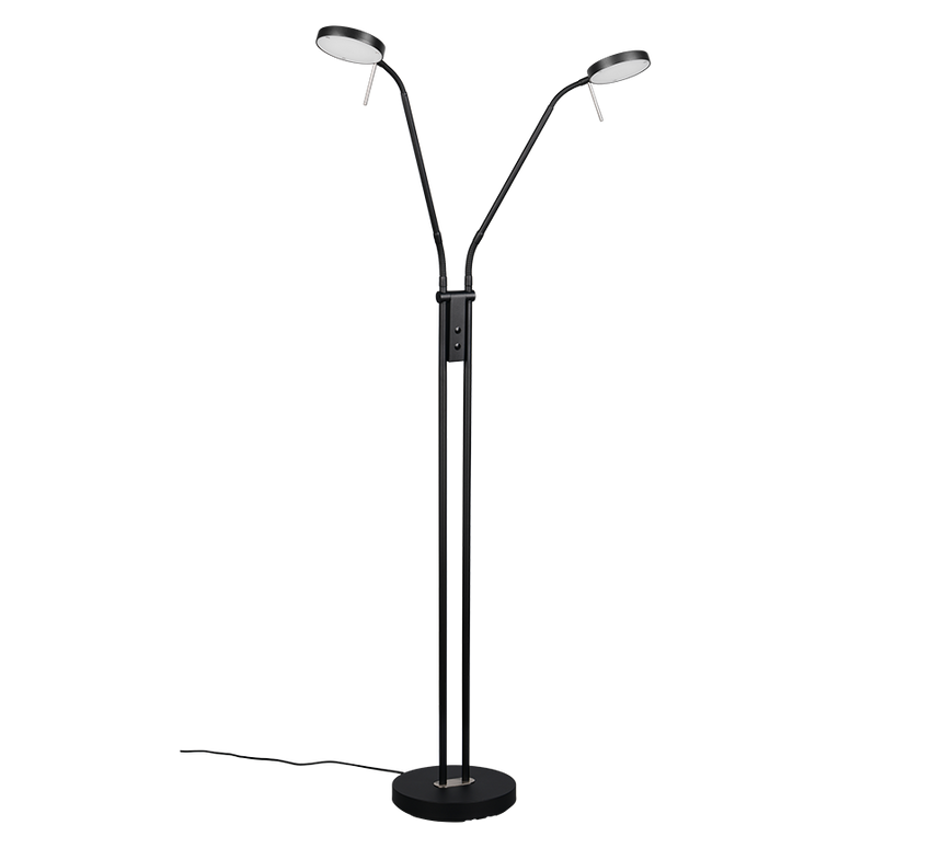 Lámpara de pie Trio Monza LED negro mate 160cm 423310232