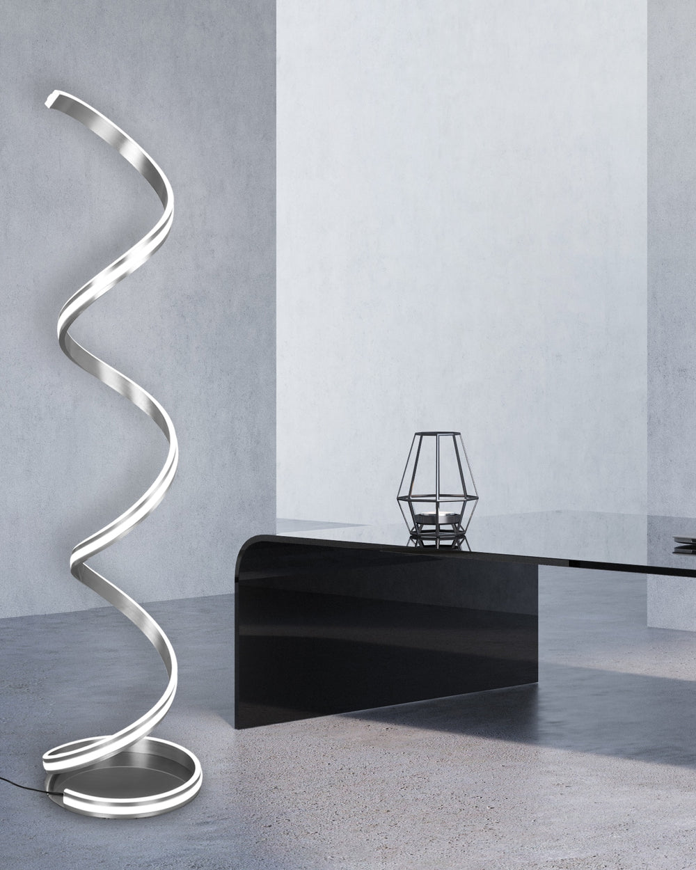 Trio Nuria LED matte nickel metal floor lamp 426219107