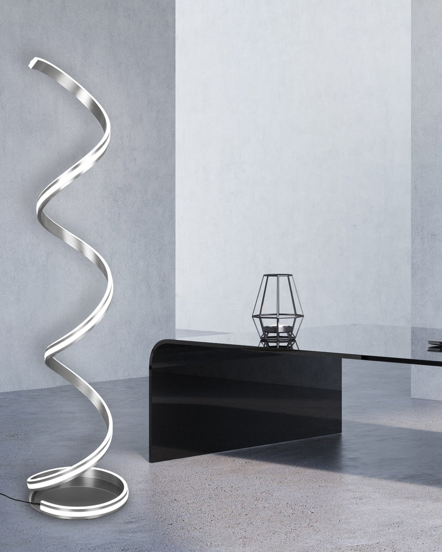 Trio Nuria LED matte nickel metal floor lamp 426219107