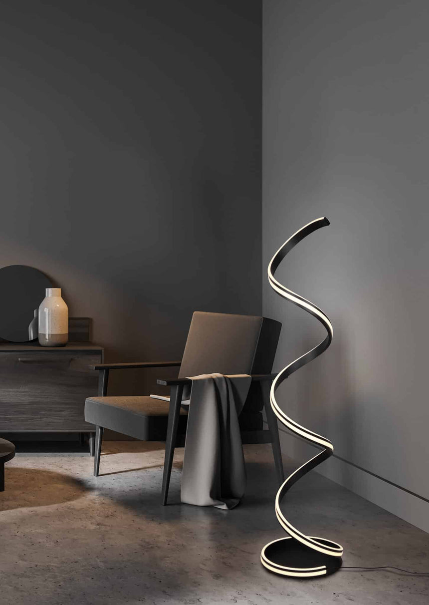 Trio Nuria Black mat metal LED floor lamp 426219132