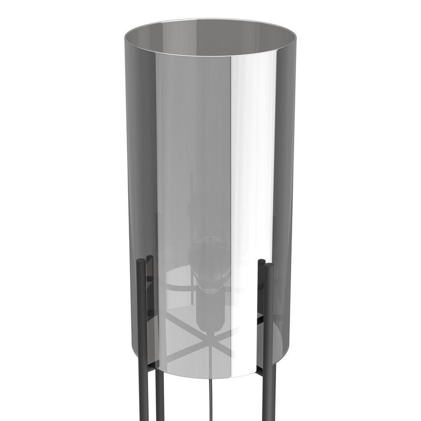 EGLO Glastonbury Lámpara de pie acero vidrio vaporizado negro negro transparente 43142