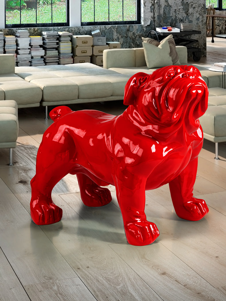 Figura decorativa Schuller Bulldog grande rojo 94cm 431835 - vista alternativa