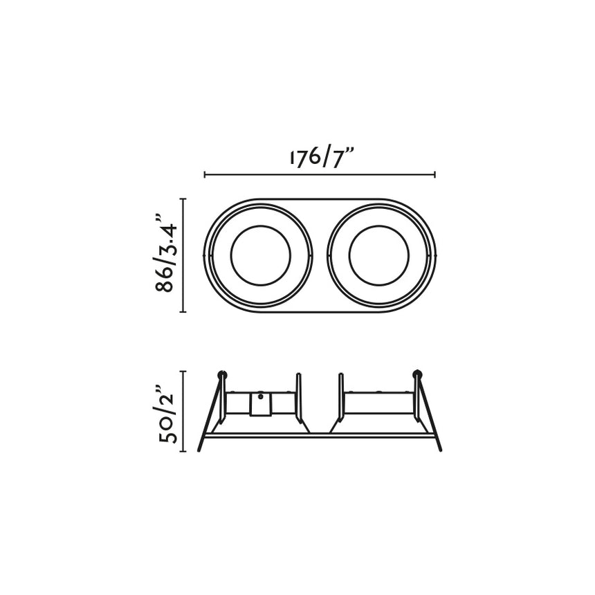 Downlight empotrable de techo Faro Gas 2 luces GU10 LED negro mate IP20 43421 - vista alternativa