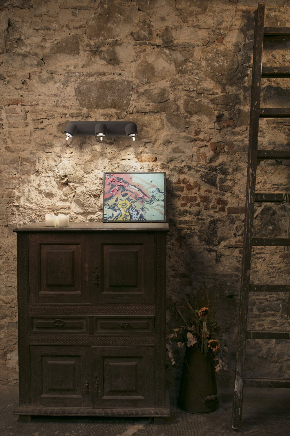Faro STONE 3L Stone gray wall lamp 43502