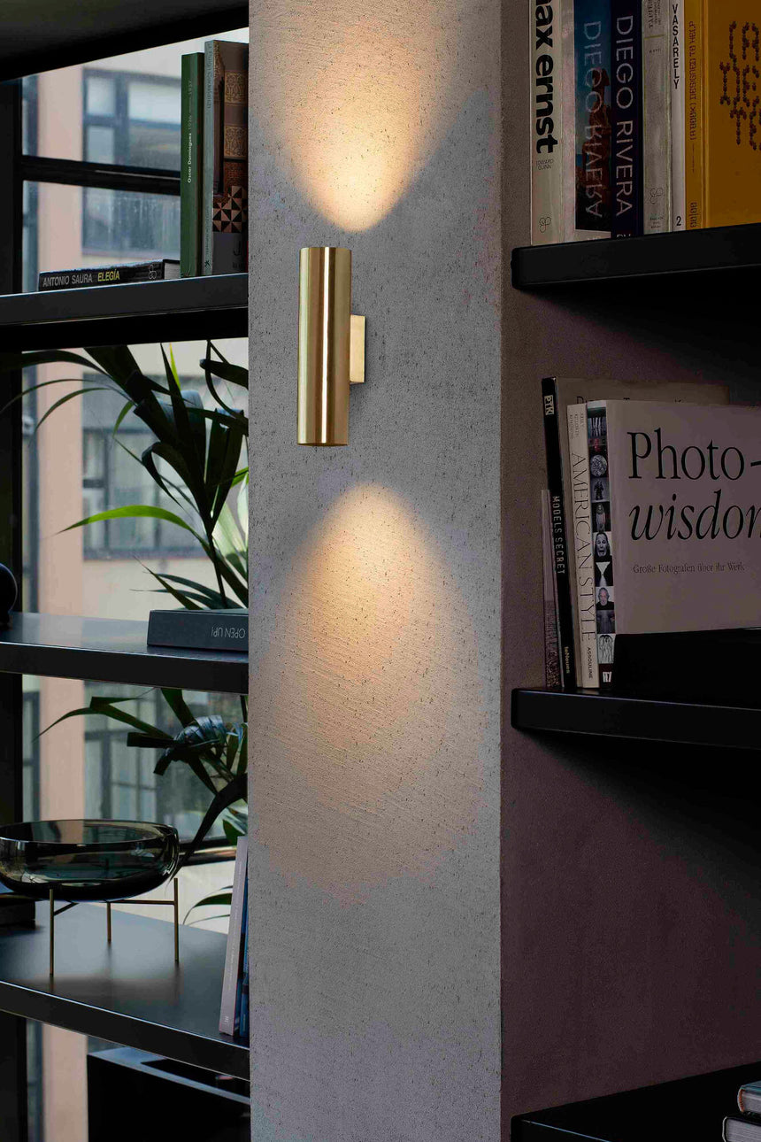 Faro STAN 2L Satin gold wall lamp 43760
