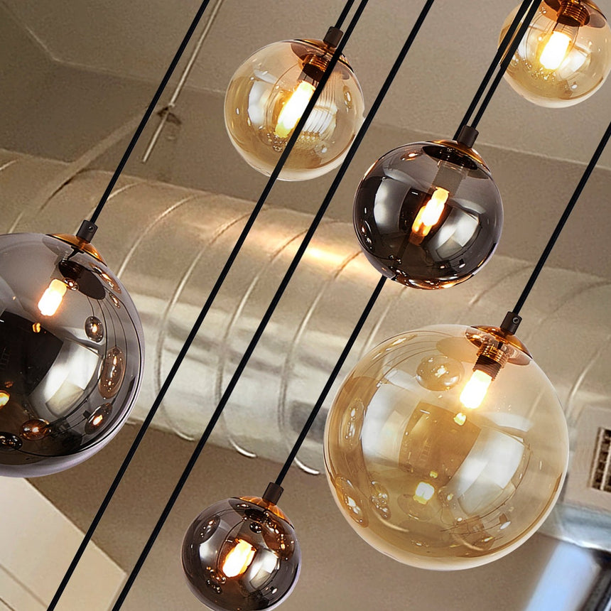 Schuller Dark Lámpara de techo colgante 9 luces negro latón 439176