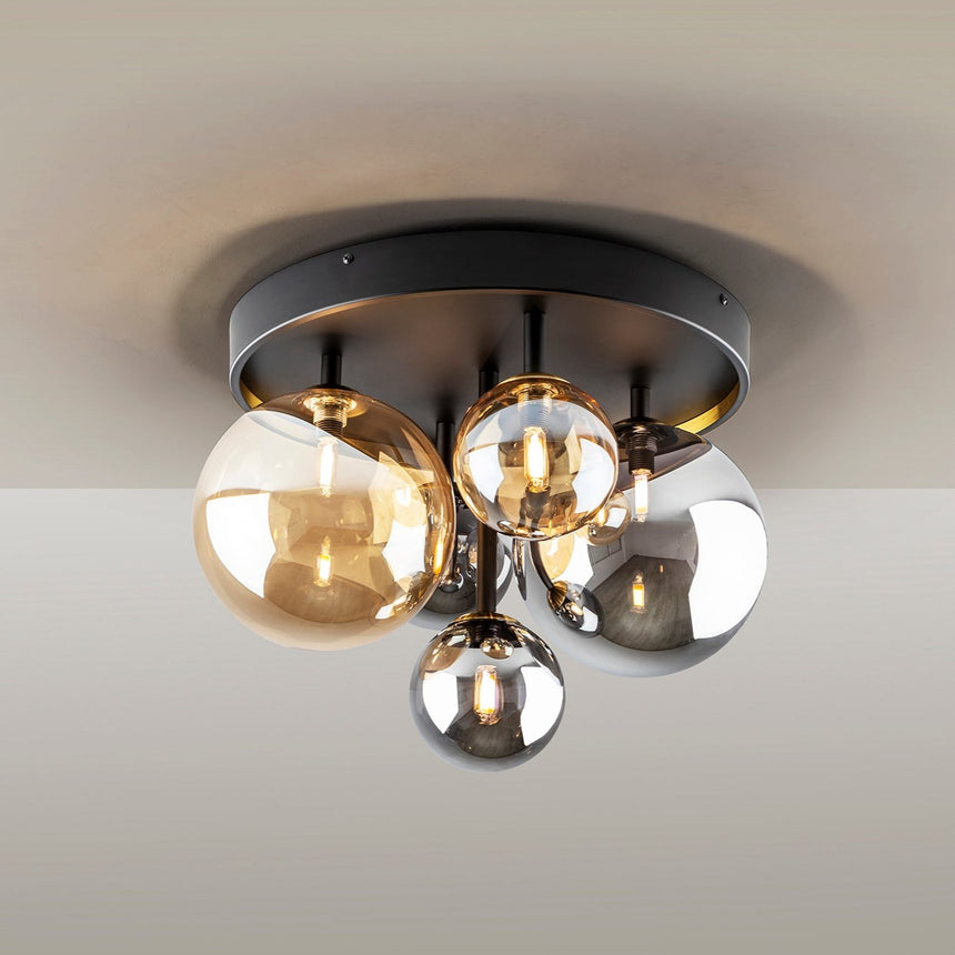 Schuller Dark Plafón 5 luces negro latón 439244