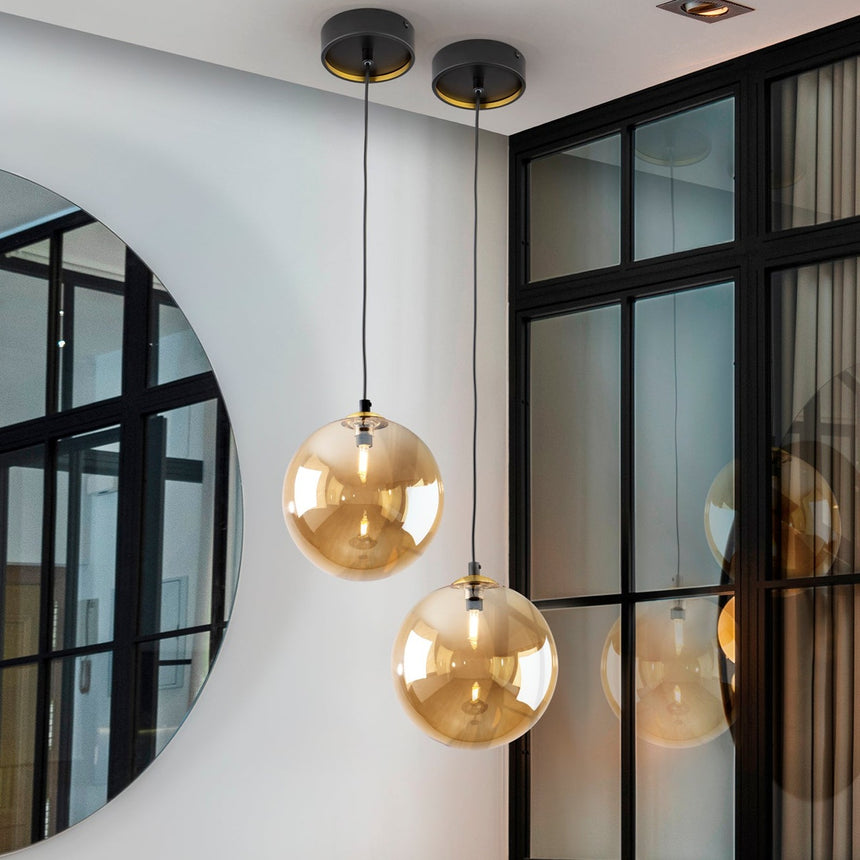 Schuller Dark Lámpara de techo colgante 1L 20D negro latón 439381