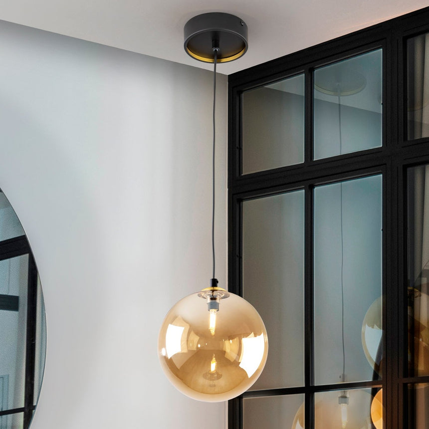 Schuller Dark Lámpara de techo colgante 1L 20D negro latón 439381