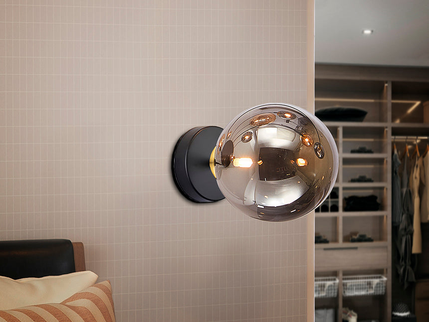 Schuller Dark Wall Lamp 1 Light Black Brass 439602