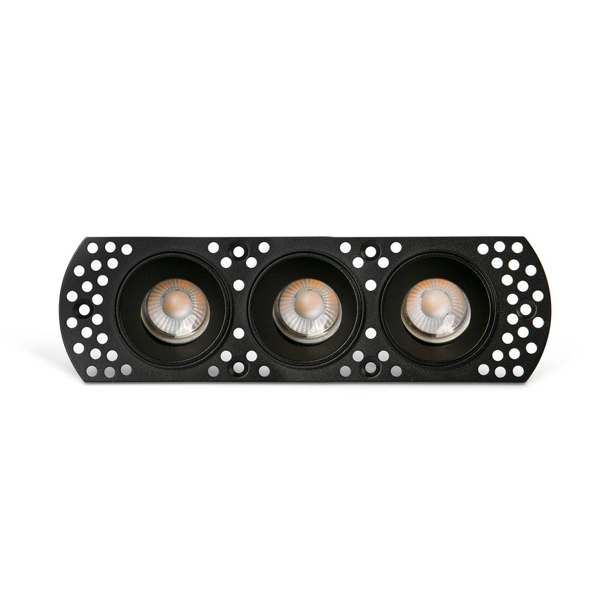 Downlight empotrable de techo Faro Flic 3 luces GU10 IP20 negro — ref. 44115 (1)
