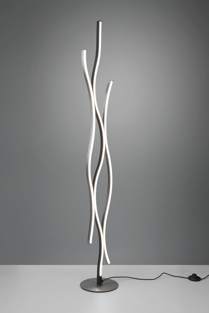 Lámpara de pie Trio Blaze LED brushed aluminium 138cm 441210305