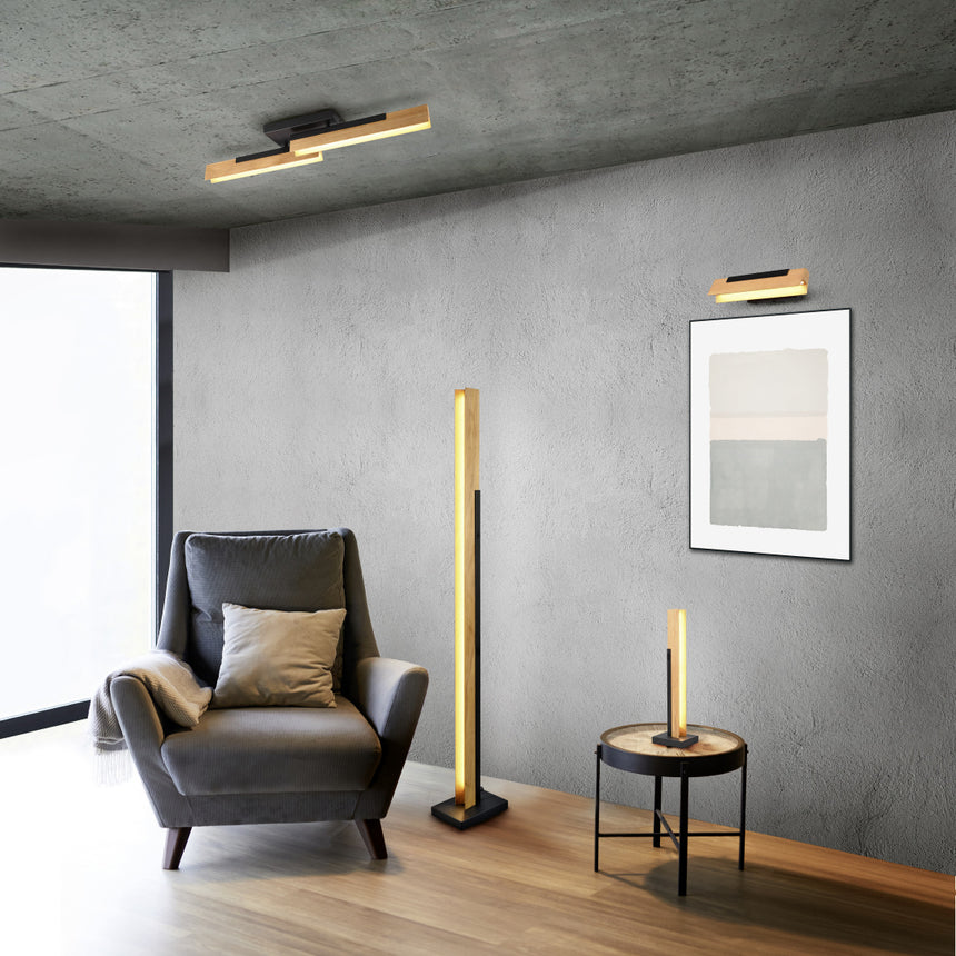 Lámpara de pie Trio Kerala LED negro mate táctil 3000K 120cm 441610132