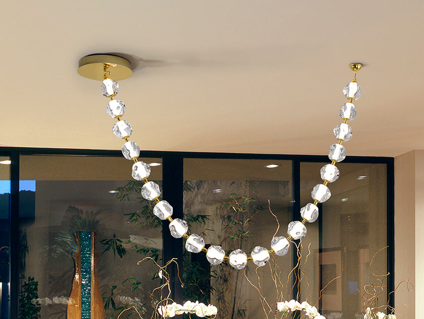 Schuller Zaria II Chandelier 21 lights gold/transparent dimmable 448796