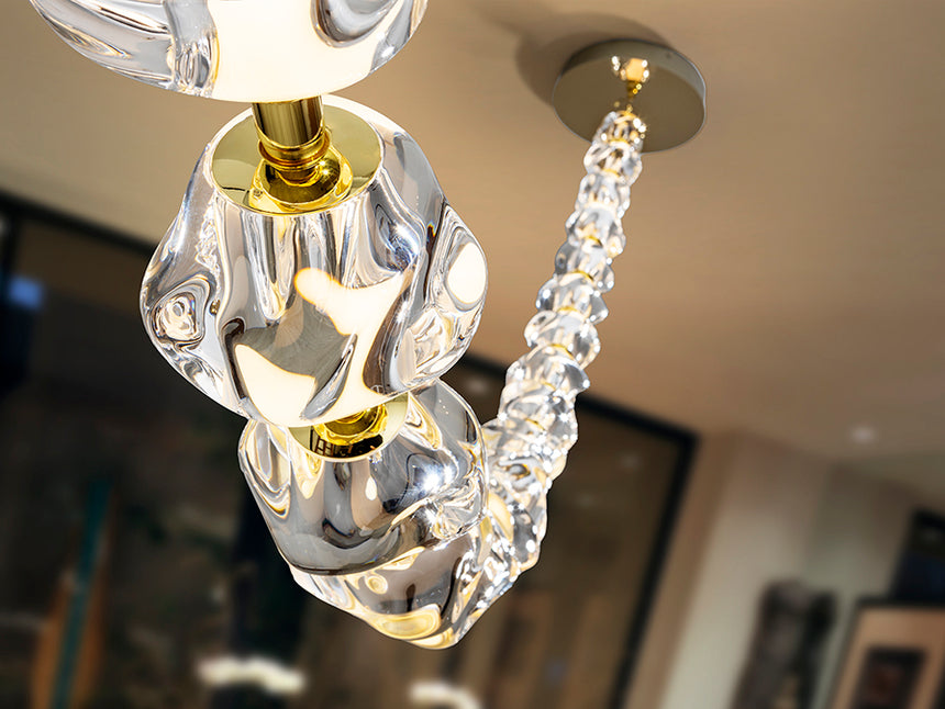 Schuller Zaria II Chandelier 21 lights gold/transparent dimmable 448796