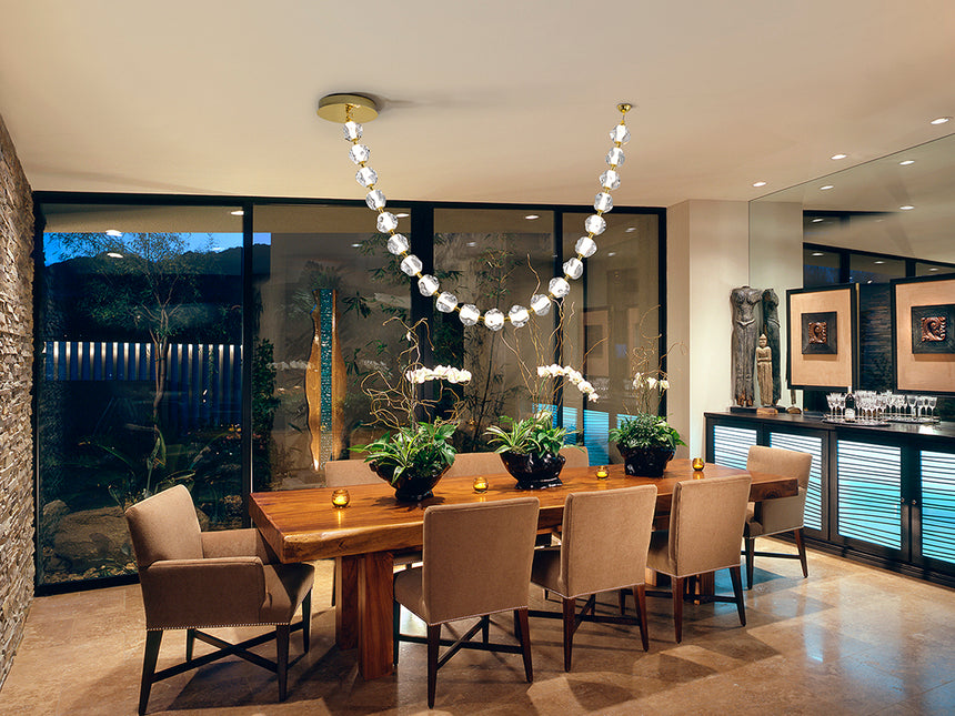 Schuller Zaria II Chandelier 21 lights gold/transparent dimmable 448796